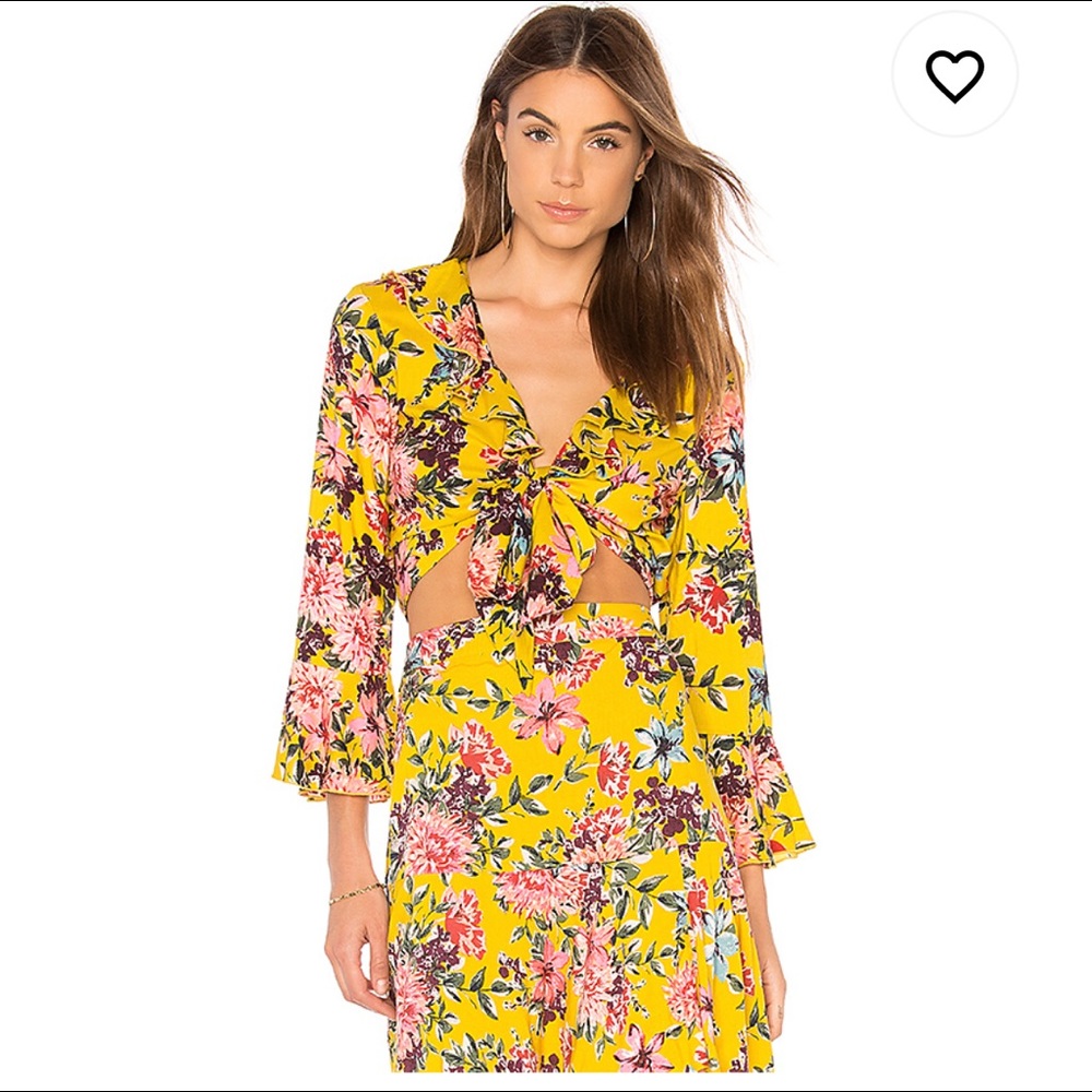 Yellow Tye-front top by Band of Gypsies